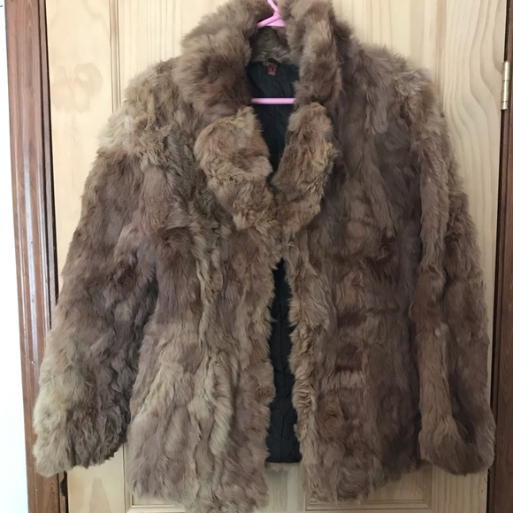 Brown Rabbit Fur Coat - Picture 1 of 4